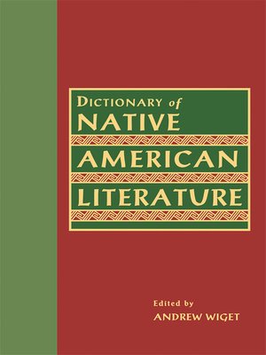 cover image of Dictionary of Native American Literature